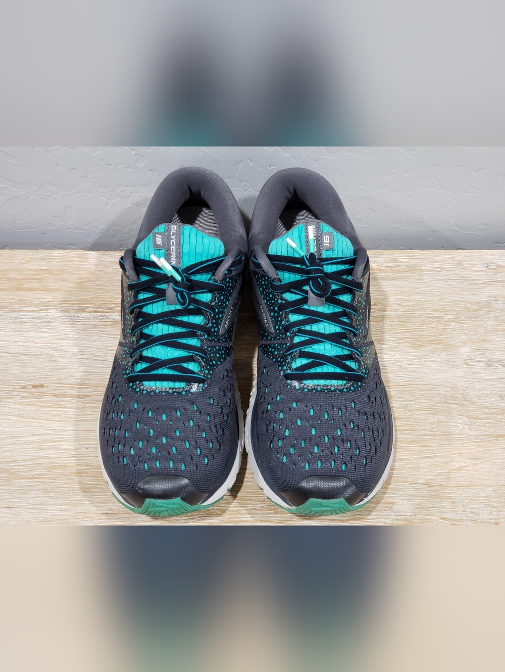 BROOKS Women's Glycerin GTS 16 Running Shoes (11W) Gray/Aqua - Picture 3 of 7